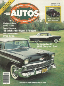 SPECIAL-INTEREST AUTOS 1987 APR #98 - 440-6 CUDA,'56 Bel Air vs. Ford Victoria